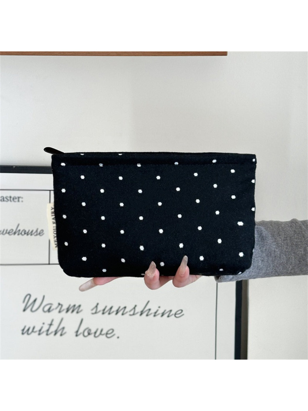 Cosbai - Polka Dot Felt Cosmetic Pouch