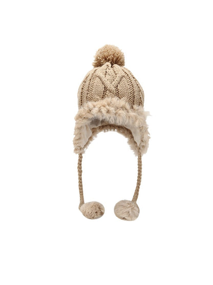 Haila – Winter Knit Beanie with Pom & Earflap