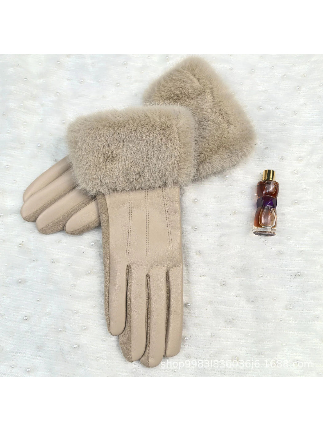 Gloving - Faux Fur Cuff Full Finger Winter Gloves