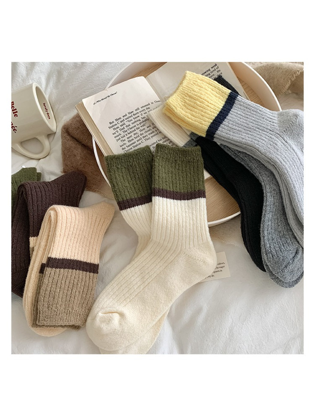 Rufia - Classic Colorblock Stripe Crew Socks