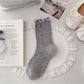 Rufia - Sweet Floral Ruffle Scrunch Mid-Calf Socks