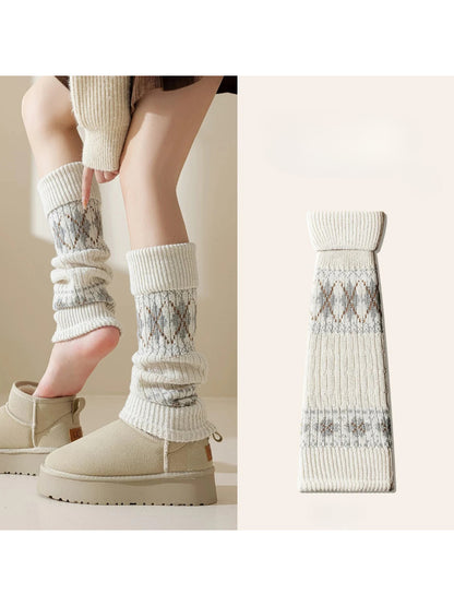Cozyra - Retro Argyle Leg Warmers