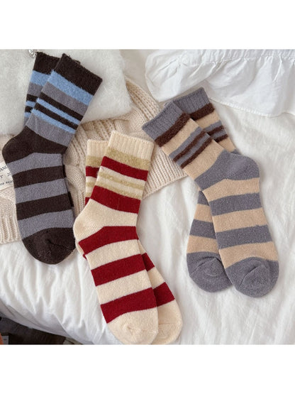 Rufia - Soft Stripe Knit Crew Socks