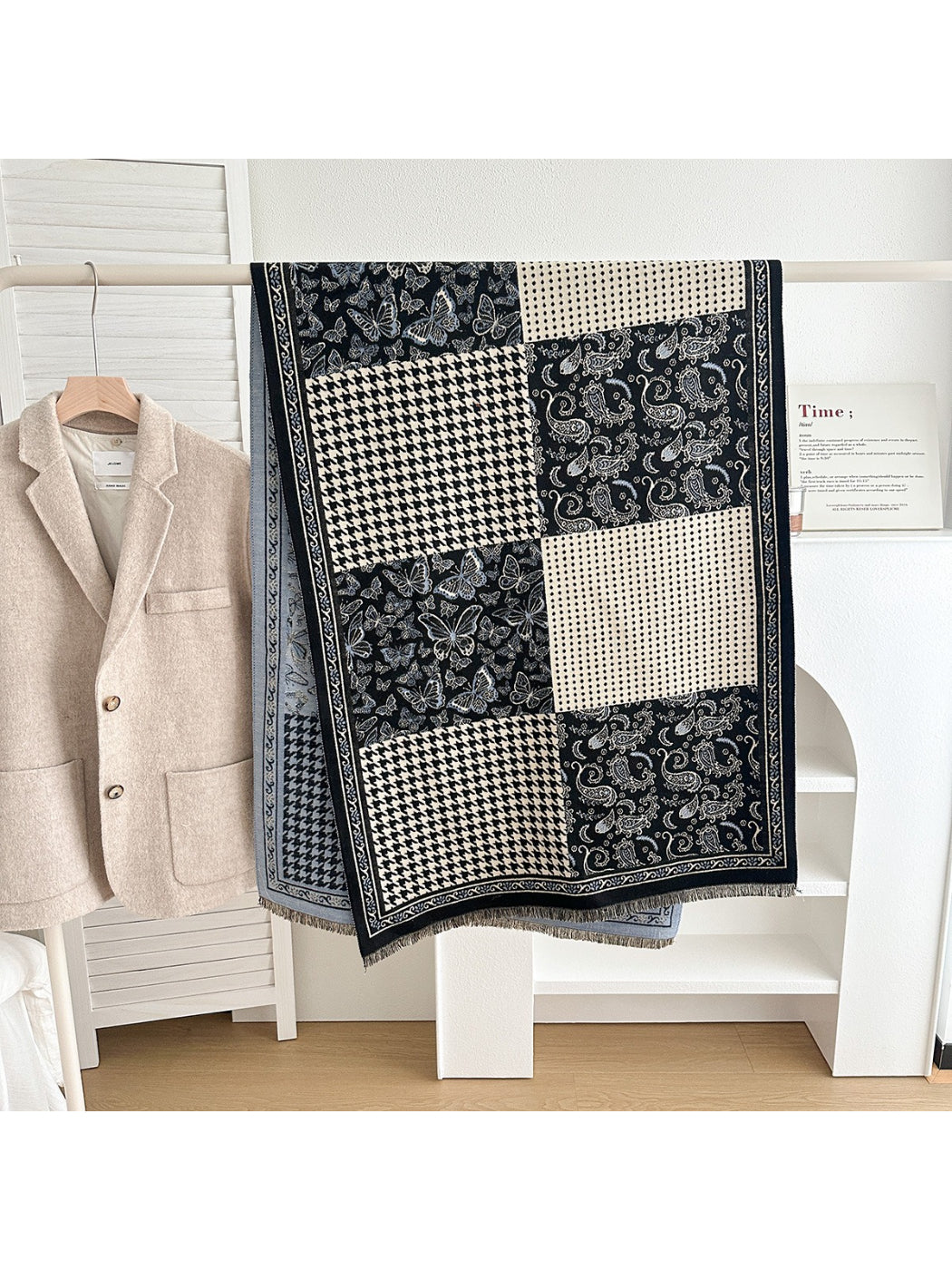 Scarvii - Patchwork Paisley Houndstooth Scarf