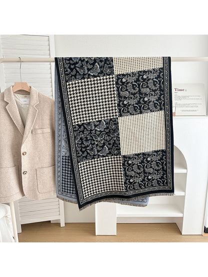 Scarvii - Patchwork Paisley Houndstooth Scarf