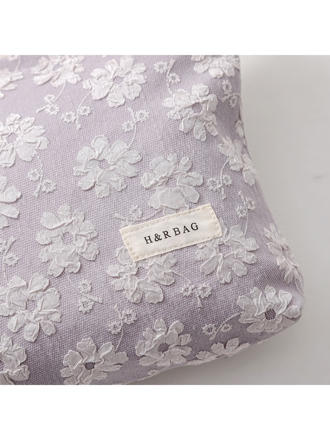 Cosbai - Floral Geometric Zipper Makeup Pouch Bag