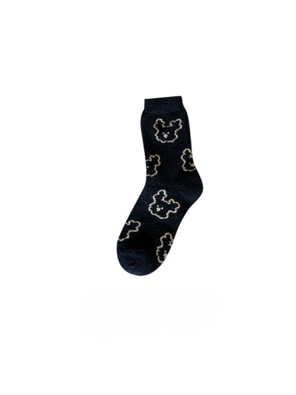 Rufia - Teddy Outline Pattern Crew Socks