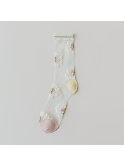 Rufia - Sheer Floral Lace Crew Socks product image 4