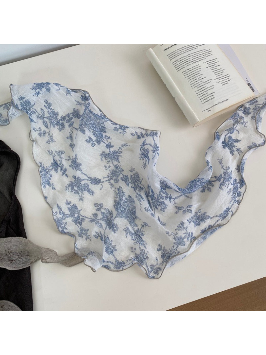 Scarvii Small Floral Print Triangle Scarf