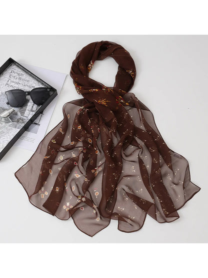 Scarvii - Sheer Floral Long Scarf
