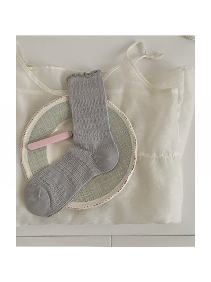 Rufia - Ruffle Textured Knit Crew Socks product image 6