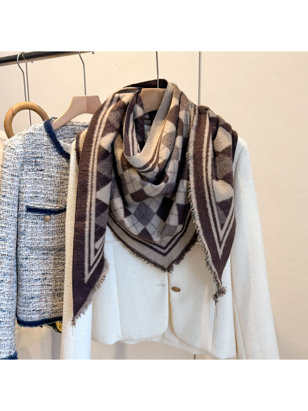 Scarvii - Classic Pattern Knit Wrap Scarf