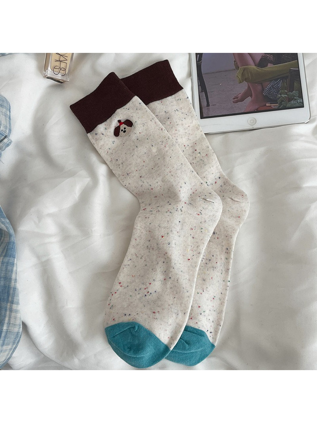 Rufia - Colour Block Animal Crew Socks