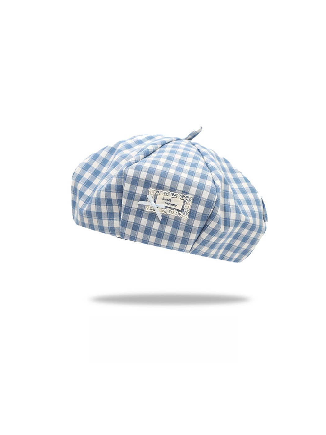 Haila - Round Crown No-Brim Plaid Beret