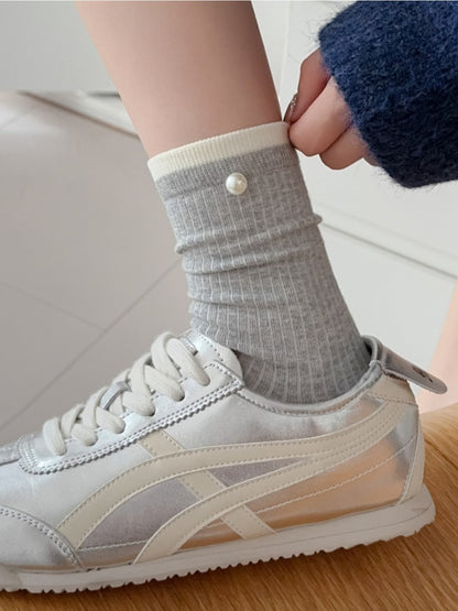 Rufia – Color-Block Striped Mid-Calf Socks