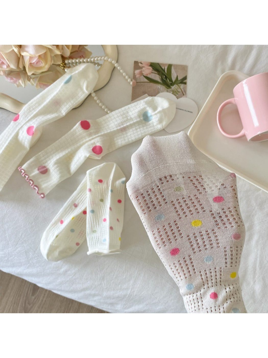 Rufia - Pastel Texture Mix Crew Socks