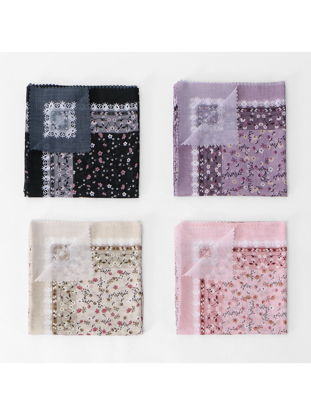 Scarvii - Vintage Border Print Square Scarf