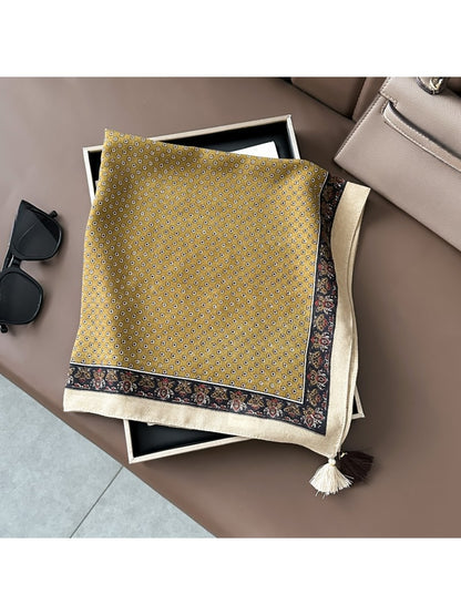 Scarvii - Vintage-inspired Geometric Printed Square Scarf