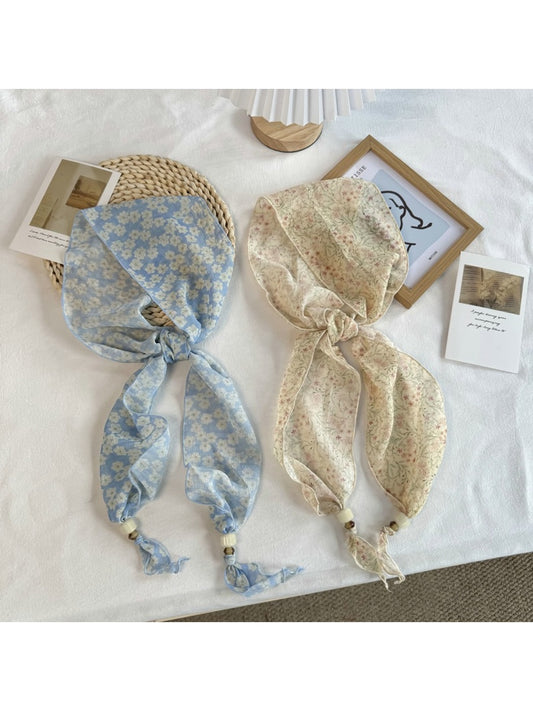 Scarvii - Pastoral Floral Print Elegant Scarf