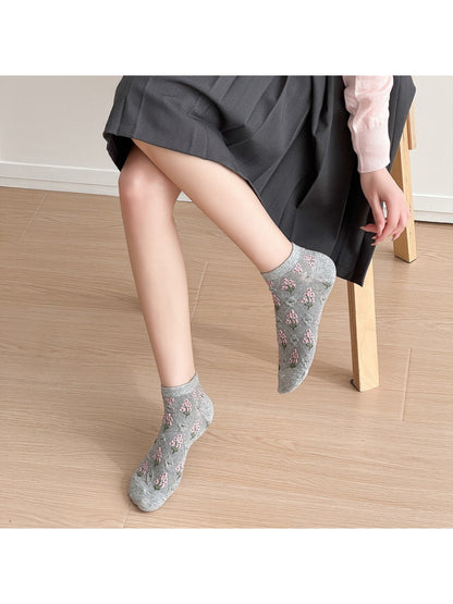 Rufia - Retro Floral Knit Ankle Socks product image 2