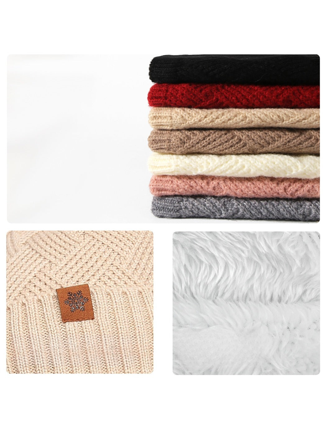 Haila - Women's Winter Knit Beanie Scarf Gloves Set