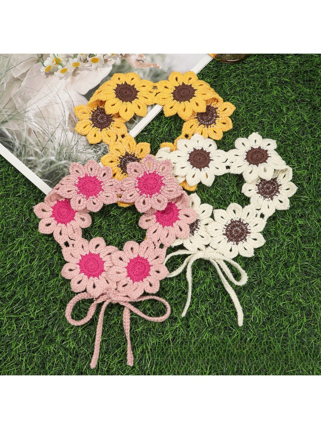 Scarvii Crochet Daisy Flower Headband