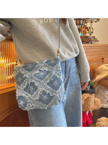 Cosbai - Star Patchwork Single-Strap Crossbody Bag