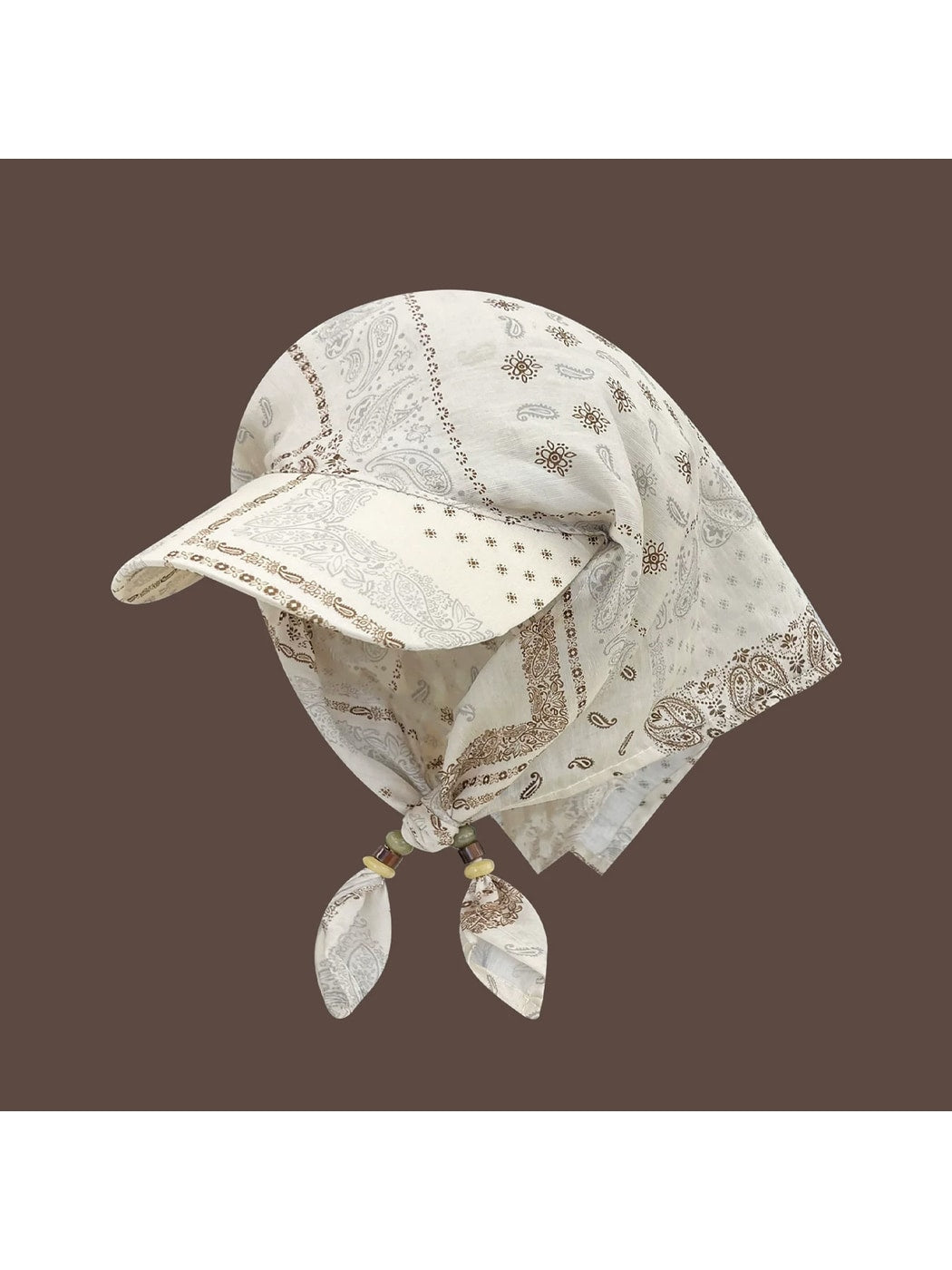 Haila - Paisley Print Curved Brim Headscarf Cap