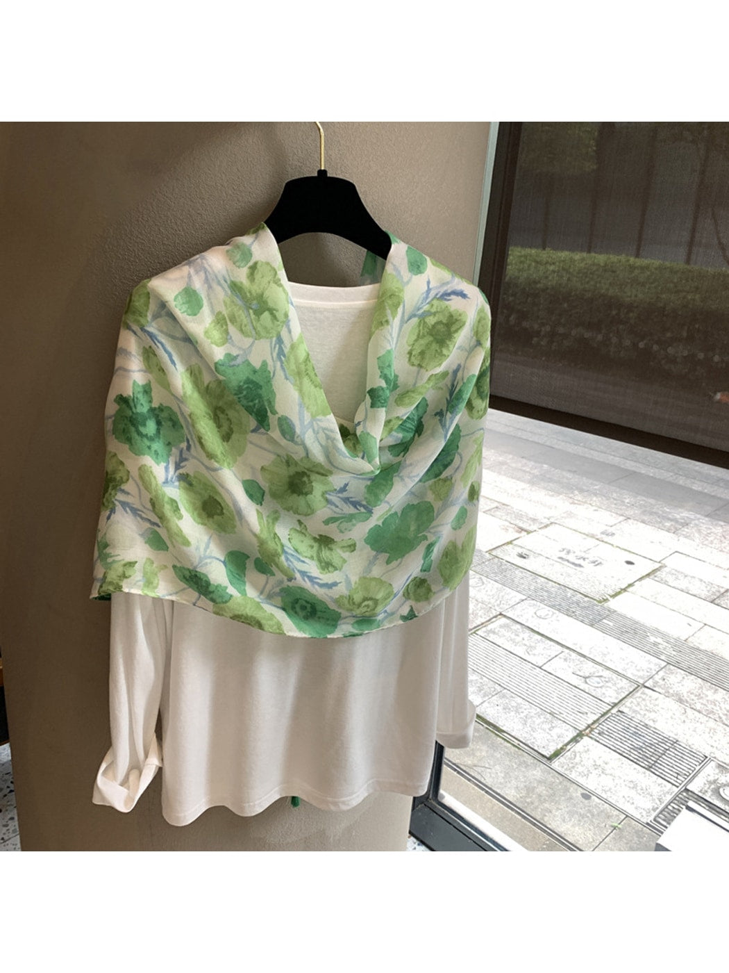 Scarvii - Floral Tassel Long Rectangular Shawl