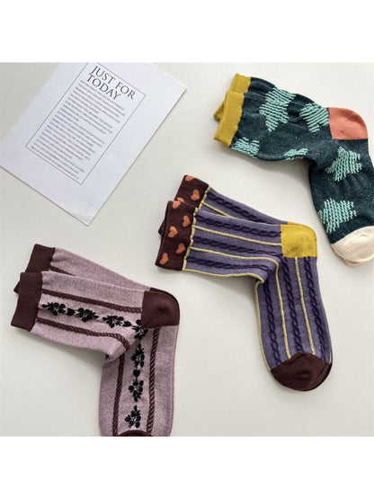 Rufia - Mixed Motif Crew Socks