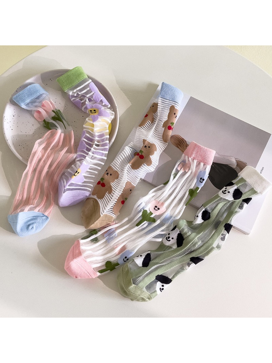 Rufia - Playful Animal Print Sheer Mesh Socks product image 1