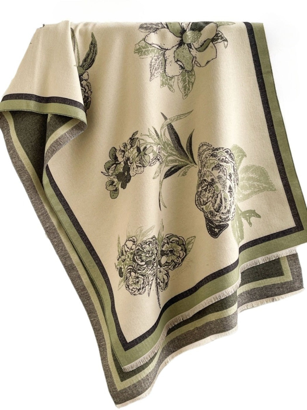 Scarvii - Vintage Floral Print Shawl & Scarf
