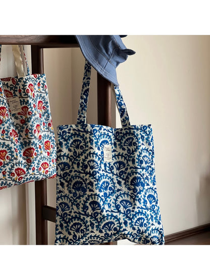Cosbai - Botanical Block Print Tote Bag