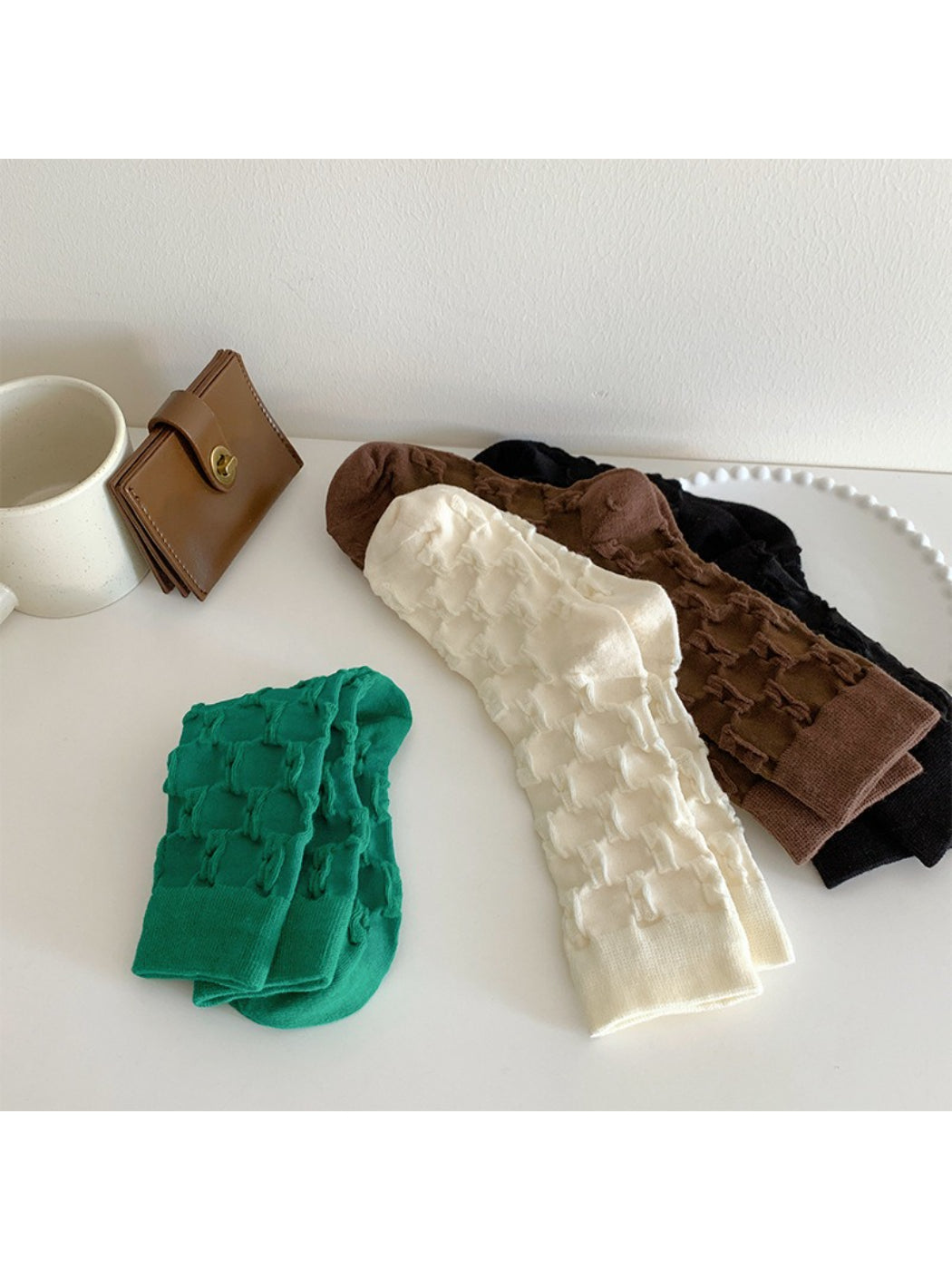 Rufia - Sculpted Texture Crew Socks