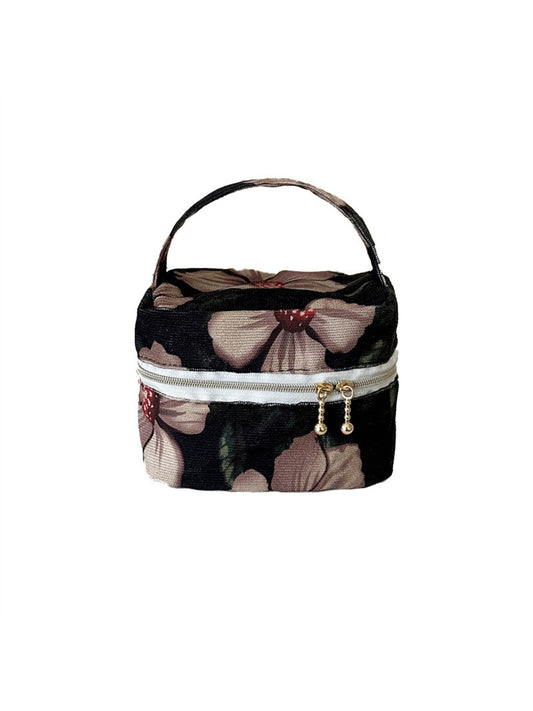 Cosbai - Floral Bucket Shape Makeup Bag