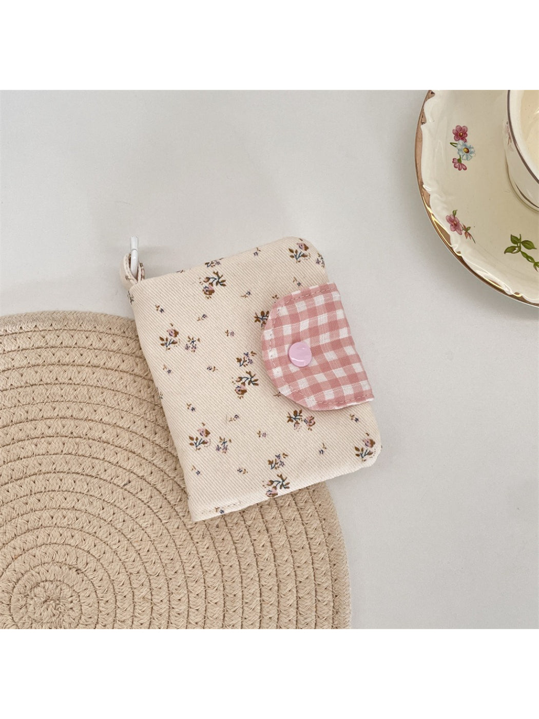 Cosbai - Vintage Floral Snap Button Coin Purse