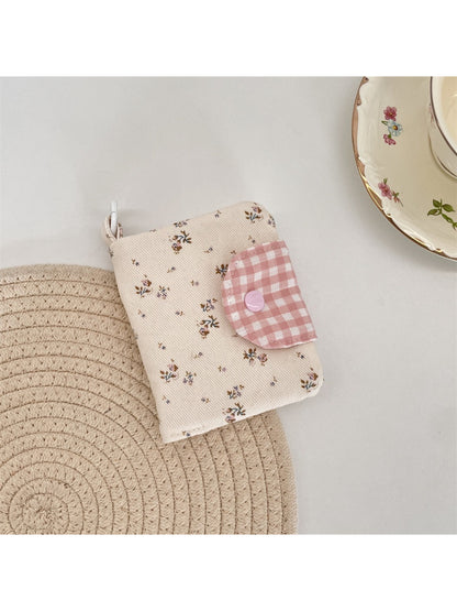 Cosbai - Vintage Floral Snap Button Coin Purse