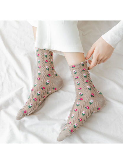 Rufia - Vintage Floral Knit Crew Socks product image 3