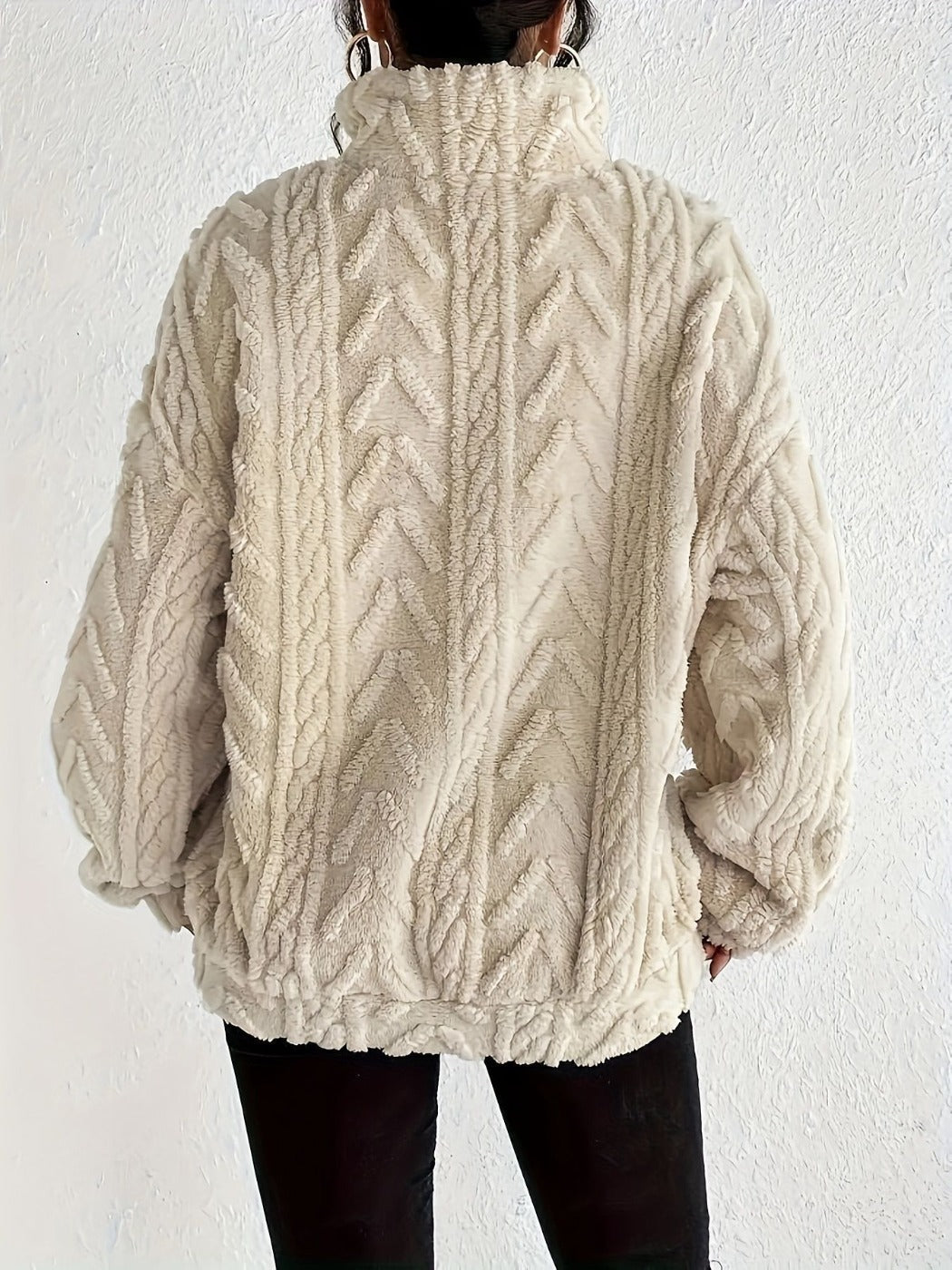 Crosa Casual Zip Pullover Sweatshirt for Women color options including Red, Khaki, Beige