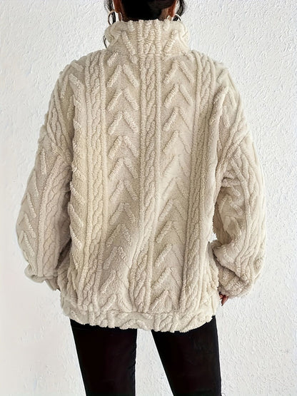 Crosa Casual Zip Pullover Sweatshirt for Women color options including Red, Khaki, Beige