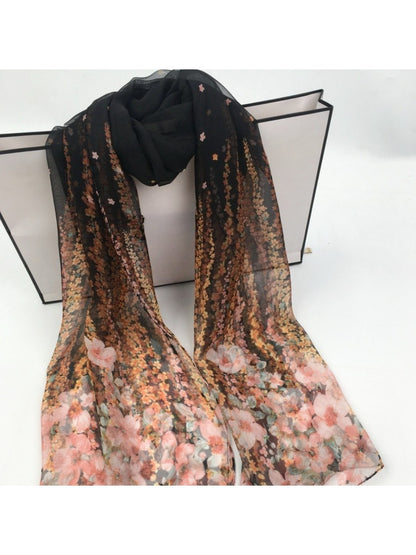 Scarvii - Floral Print Scarf - Lightweight & Elegant