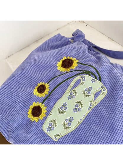 Cosbai - Sunflower Drawstring Tote Bag