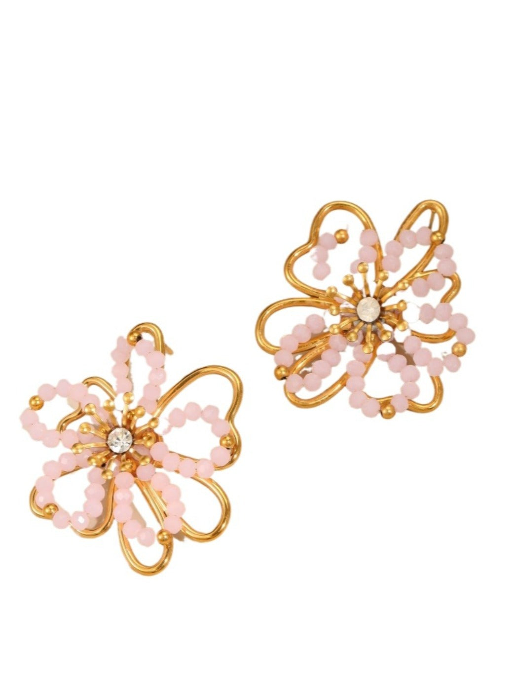 Earwish - Beaded Floral Drop Earrings
