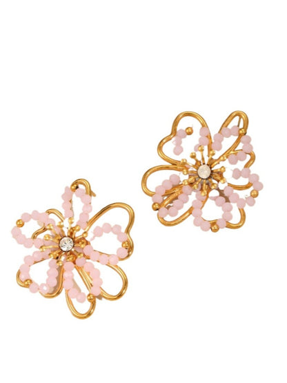 Earwish - Beaded Floral Drop Earrings