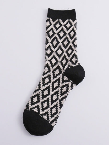 Rufia - Vintage Black-White Winter Socks