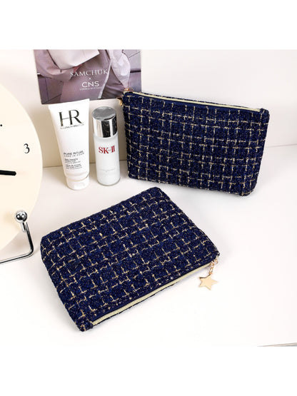 Cosbai - Textured Tweed Travel Pouch