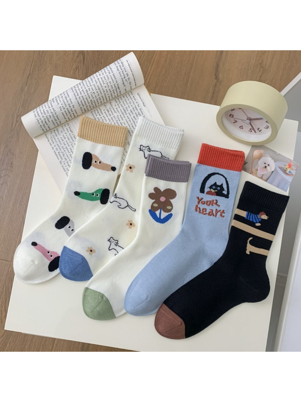 Rufia - Color Block Animal Face Crew Socks product image 7