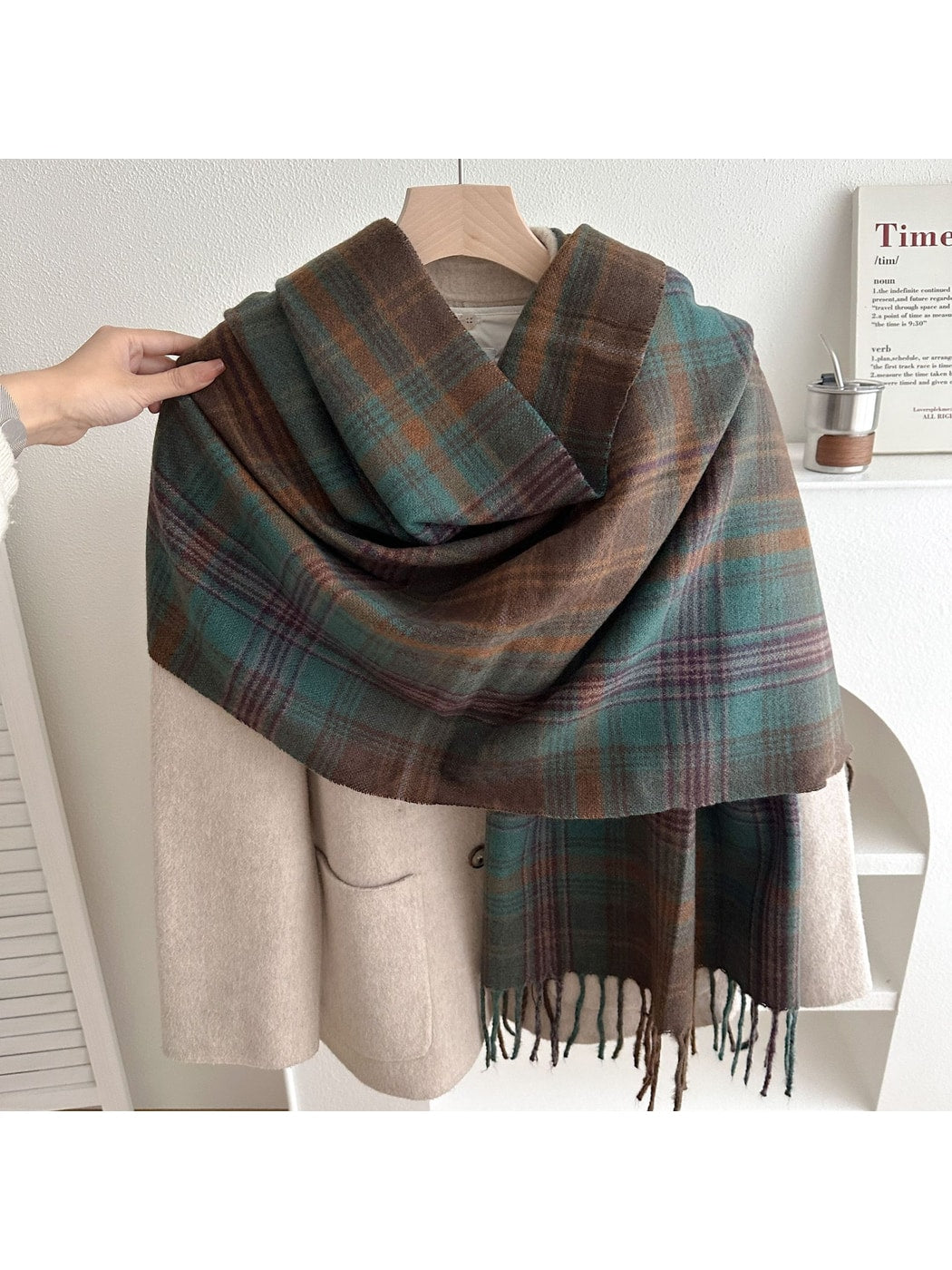 Scarvii - Classic Multicolor Plaid Fringed Winter Scarf