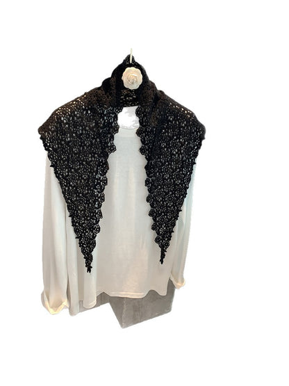 Scarvii - Solid Color Hollow Out Triangle Scarf Wrap