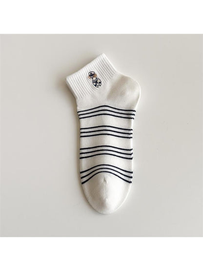 Rufia - Muted Ribbed Pattern Ankle Socks